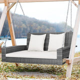 Tangkula 2 Person Wicker Hanging Porch Swing - Photo 3