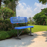 4/6/8 Feet Park Bench for Outside Heavy Duty Metal, Garden Benches Outdoor Bench with Backrest & Portable Frame - Photo 2