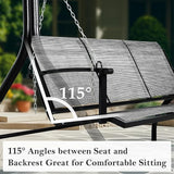 Textilene 3 Seat Hanging Swing, 5.2FT Patio Bench Swing - Photo 6