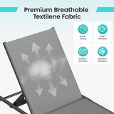 Amopatio Foldable Patio Lounge Chair, Portable Pool Chaise Lounges, Heavy Duty Iron Frame, Breathable Textilene - Photo 6