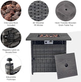Belord Patio Furniture Set with Fire Pit Table, 7 Piece Wicker Outdoor Furniture Set - Photo 9