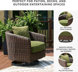 Signature Design by Ashley Horizon Hall Casual Outdoor Weather Resistant Swivel Lounge Chair with Removable Cushion - Photo 4