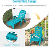 Tangkula Outdoor Chaise Lounge Chair, Adjustable 5-Position Recliner Chair with Built-in Wheels - Photo 6