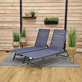 Vivere Set of 2 Aluminum Outdoor Chaise Lounge Chairs, Urban Sun Adjustable Reclining Patio Loungers - Photo 3