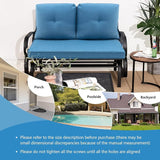 Giantex 2 Seats Glider Bench for Outside, Patio Glider Porch Loveseat w/Cushions & Powder Coated Steel Frame - Photo 5