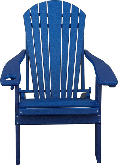 Furniture Barn USA Poly Folding Adirondack Chair with Smart Phone Holder, Patriot Blue