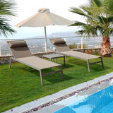 Domi Outdoor Lounge Chairs Set of 3, Upgraded Aluminum Chaise Lounge Chair with 5 Adjustable Positions - Photo 1