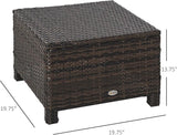 Outsunny 20" Patio Wicker Ottoman, Multipurpose Outdoor PE Rattan Footrest, Additional Seating - Photo 3