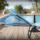 Outsunny Folding Chaise Lounge Chair, Pool Sun Tanning Chair, Outdoor Lounge Chair with Reclining Back - Photo 4