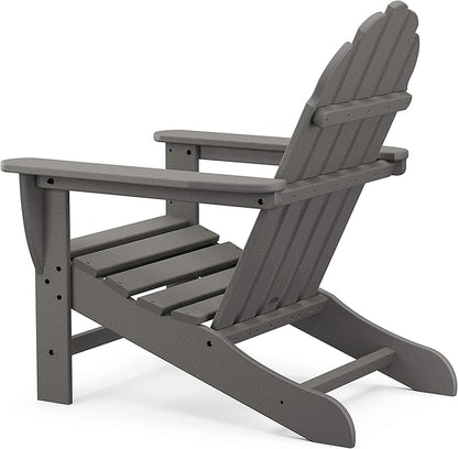 Polywood Classic Adirondack Chair, Mahogany and South Beach 18" Side Table 2-Piece Outdoor Furniture Set