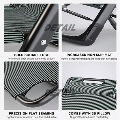 Folding Lounge Chairs for Outside,Zero Gravity Furniture Recliner Chairs,Breathable Beach Chair,Camping Chairs for Adults, Adjustable Height,Does not Occupy Space,for Yard Beach Poolsid.