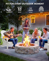 SERWALL Folding Adirondack Chair Set of 6 - Folding Adirondack Chairs with Cup Holder - Photo 8
