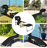 Goplus Tanning Chair, Folding Beach Lounge Chair with Face &Arm Hole, 5-Position Adjustable, Removable Pillow - Photo 8