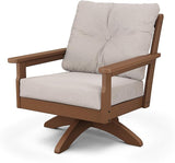 POLYWOOD® Vineyard Deep Seating Swivel Chair in Teak/Dune Burlap - Photo 1