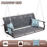 Heavy Duty Porch Swing Outdoor, 900LBS Capacity Textilene Hanging Bench Swing Chair with Extended Chains - Photo 7