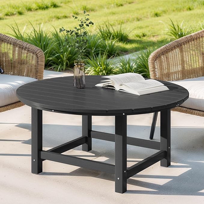Costaelm Patio Conversation Table, Tatio Accent HDPE Outdoor Weather Resistant - Photo 1