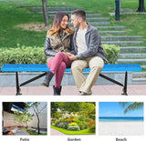 8FT Metal Park Bench for Outside, All-Weather Thermoplastic Coating Outdoor Bench with Anchor - Photo 5