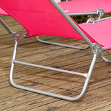 Outsunny 2 Piece Folding Chaise Lounge Chairs, Pool Sun Tanning Chairs with Reclining Back, Breathable Mesh Seat - Photo 9