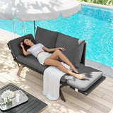 TAVATA Outdoor Patio Sofa, Woven Rattan Patio Loveseat with Adjustable Armrests & Removable Cushions - Photo 8