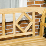 Outsunny Wooden Patio Bench, Outdoor Garden Bench with Backrest and Armrests - Photo 7