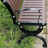 Metal Garden Bench，Outdoor Garden Patio Bench，Outdoor Park Chair with Backrest + Armrest ，Cast Iron Feet Lasting - Photo 4