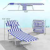 Outsunny Chaise Lounge Chair Outdoor Set of 2 with Face Arm Hole - Photo 3