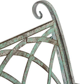 SAFAVIEH Outdoor Collection Ressi Victorian Antique Dark Green Wrought Iron Rock Bench - Photo 10