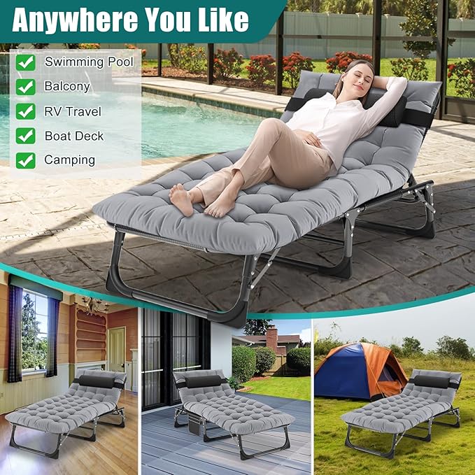 DoCred Folding Lounge Chair with Mattress - Photo 5