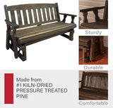 Amish Casual Heavy Duty 800 Lb Mission Pressure Treated Porch Glider (4 Foot, Dark Walnut Stain) - Photo 7