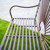 XBrand 44" L Iron Sun-Patterned Seat for Two, Patio & Porch Furniture for Park, Yard, Lawn, Balcony, Backyard – Brown - Photo 5
