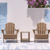 4 Chairs & 2 Tables Folding Adirondack Chair Set with Table – HDPE Weatherproof Outdoor Patio Chairs with Reclining - Photo 2