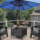LZRS Adirondack Square Outdoor Side Table with Umbrella Hole, Pool Composite Patio Table, HDPE End Tables for Backyard - Photo 2