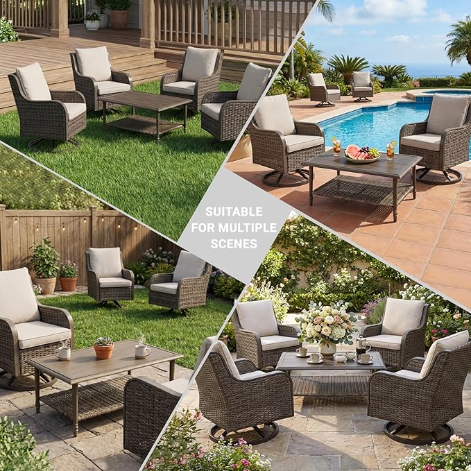 5 Piece Wicker Patio Furniture Set - Photo 7