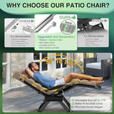 Suteck Oversized Zero Gravity Chair, 33In XXL Lounge Chair w/Removable Cushion&Headrest - Photo 3