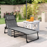 Outsunny Folding Chaise Lounge Chair, Patio Sun Tanning Chair, Outdoor Chaise Lounger with 5-Position Reclining Back - Photo 9
