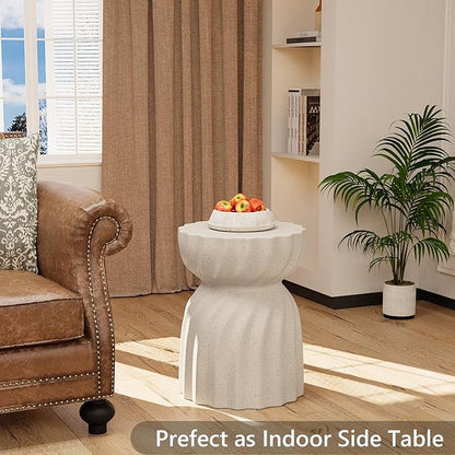SUNBURY Outdoor Side Table, 19" H Outdoor Accent End Table, Patio Side Tables Coffee Tables, Garden Stool and Plant Stand for Patio, Garden, Living Room, and Backyard