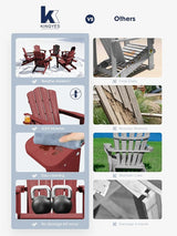 KINGYES Folding Adirondack Chair Set of 4, HDPE All-Weather Patio Chairs with Cup Holder - Photo 9