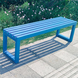 Metal Garden Benches for Outdoors Clearance Steel Frame Outdoor Backless Bench Weatherproof 39"/47"/59" Front Porch - Photo 1