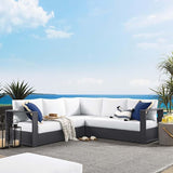 Modway Tahoe Aluminum 3-Piece Outdoor Patio Furniture Gray White - Photo 1