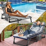 DoCred Heavy Duty Chaise Lounge Chair, Adjustable 5-Position Folding Chaise Lounge Chairs for Outside - Photo 7