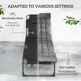 Outsunny Chaise Lounge Chair Outdoor Set of 2, 5-Position Reclining Pool Lounge Chairs with Cushions, Side Pocket - Photo 5