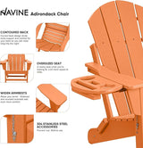 Adirondack Chair Set of 6, HDPE Folding Adirondack Chair with Multifunctional Cup Holder - Photo 4