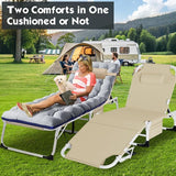 MOPHOTO Oversized Beach Lounge Chair, 5-Position Adjustable Tanning Chair with Face Hole - Photo 4