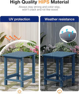 YEFU Outdoor Side Table for Patio: 16" HIPS Weather - Resistant Adirondack Tables Set of 2 - Small Square End Tables - Photo 5