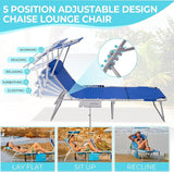 #WEJOY 4 in 1 Tanning Chair with Face Hole & Canopy & Side Table - Photo 8