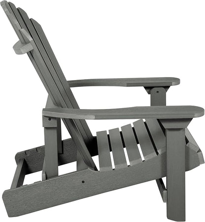 highwood Hamilton Folding and Reclining King Size Adirondack Chair, Coastal Teak