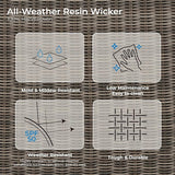 CHITA 8 Pieces Patio Wicker Furniture Set, Outdoor Rattan Bistro Set with Removable Thickened Cushions, Fully Assembled - Photo 3