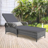 Tangkula Wicker Chaise Lounge Outdoor, Patio Rattan Reclining Chaise with 6-Gear Adjustable Backrest - Photo 2