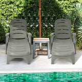 Tangkula Outdoor Chaise Lounge Chair, Adjustable 5-Position Recliner Chair with Built-in Wheels - Photo 2