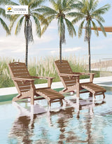 Ciokea Folding Adirondack Chair with Retractable Ottoman Fire Pit Patio Chair with Pull Out Foot Rest Weather Resistant - Photo 2